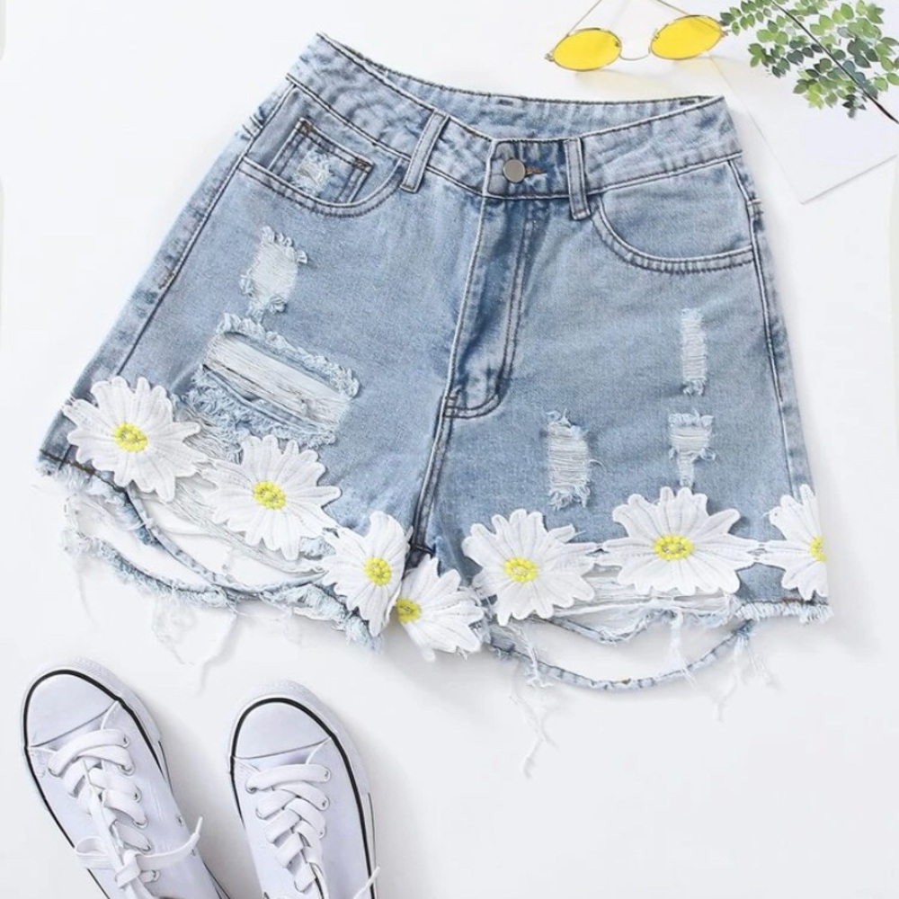Floral Jean Shorts
